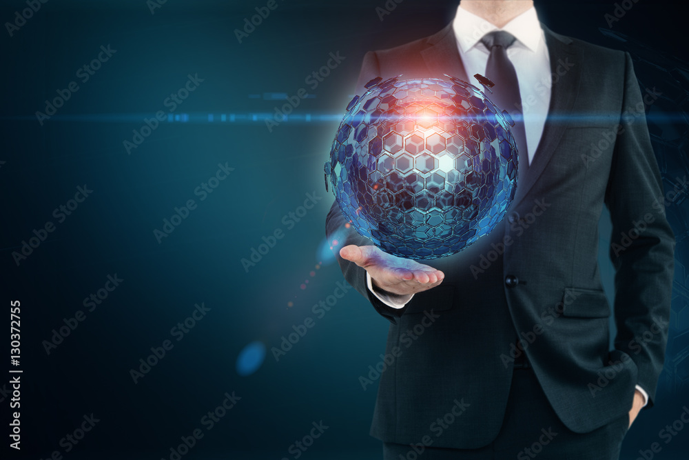 Man holding sphere