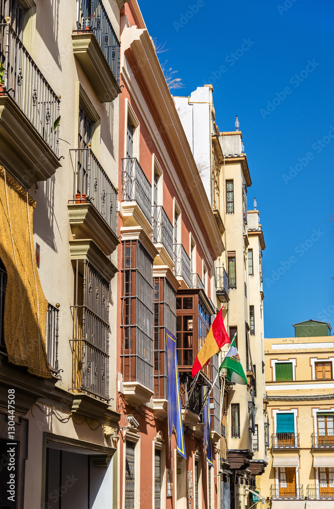 Buildings in the city centre of Seville, Spain