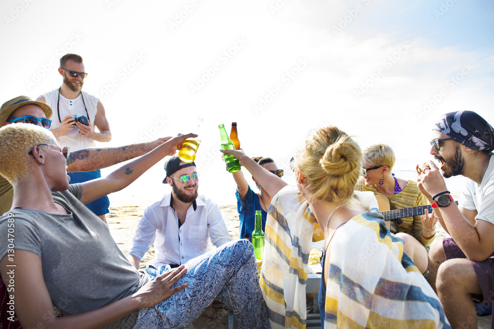 Group Of People Drinking Togetherness Concept