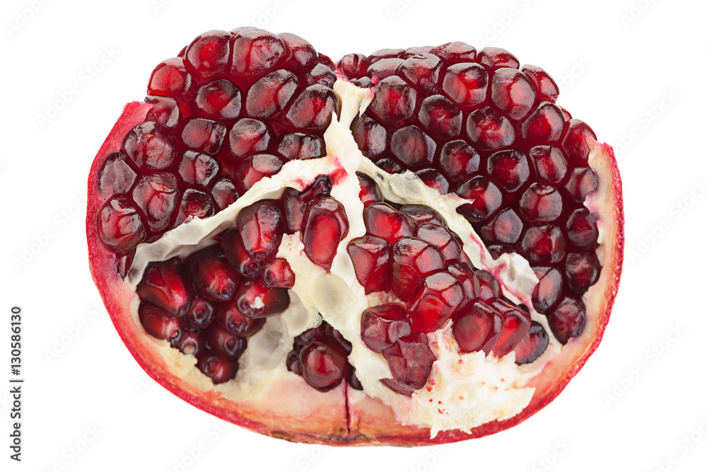 Pomegranate fruit on white