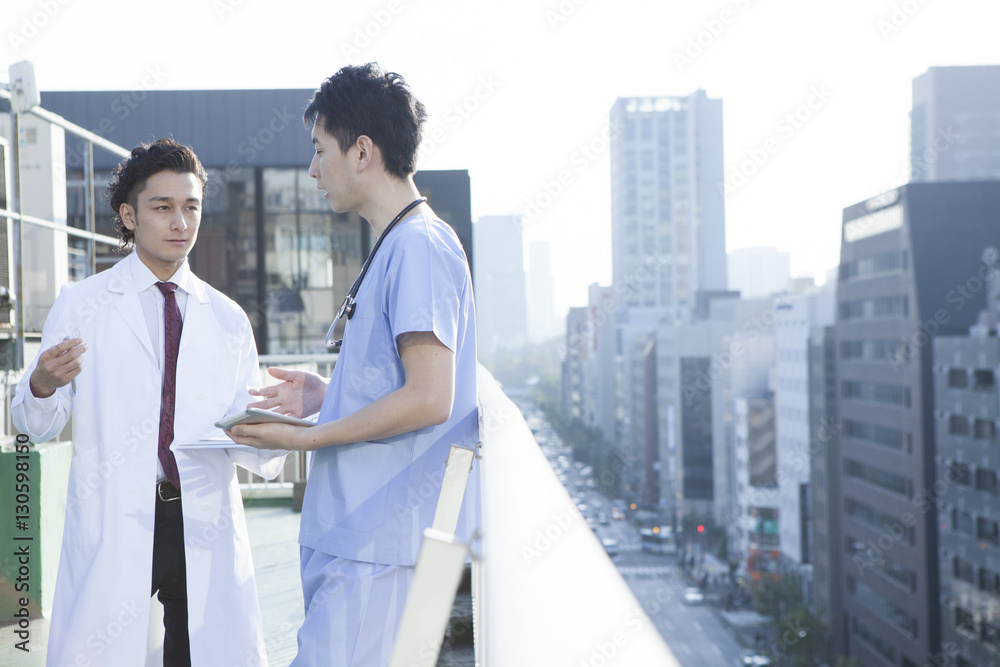 Two doctors are on the roof confrontation