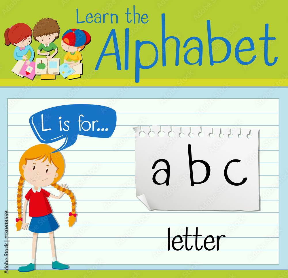 Flashcard letter L is for letter