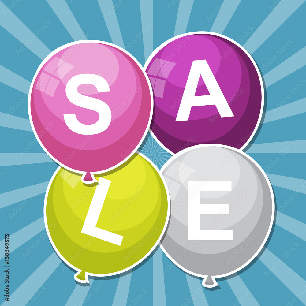 Sale Balloon Concept of Discount. Vector Illustration