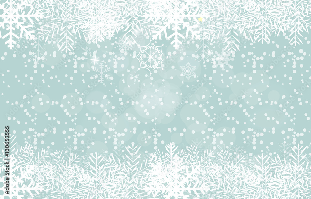 Abstract Beauty Christmas and New Year Background with Snow and 