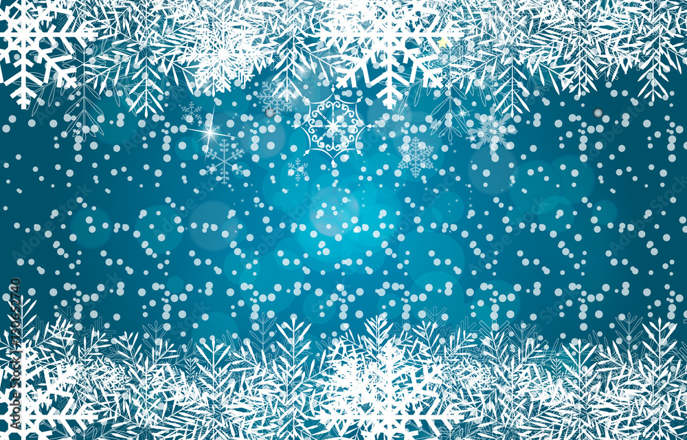 Abstract Beauty Christmas and New Year Background with Snow and 