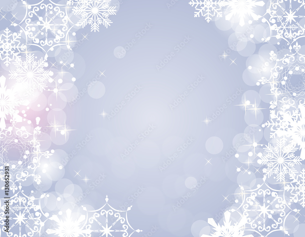 Abstract Beauty Christmas and New Year Background with Snow and 