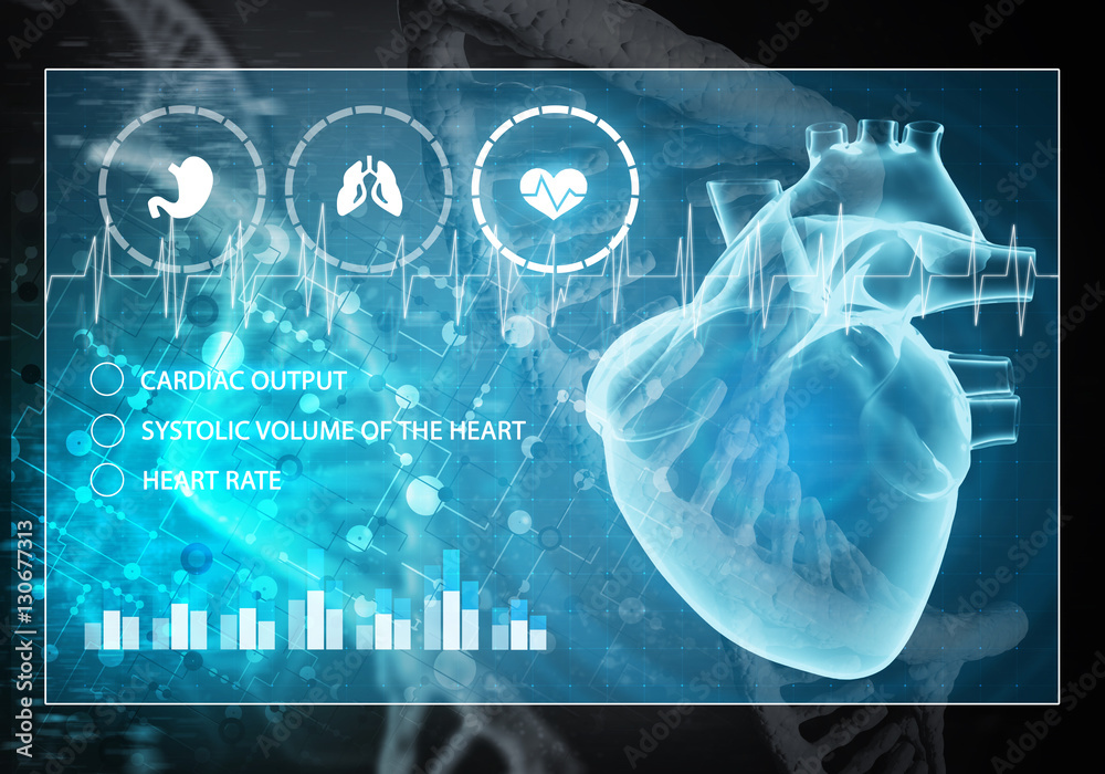 Medicine user interface, 3D rendering