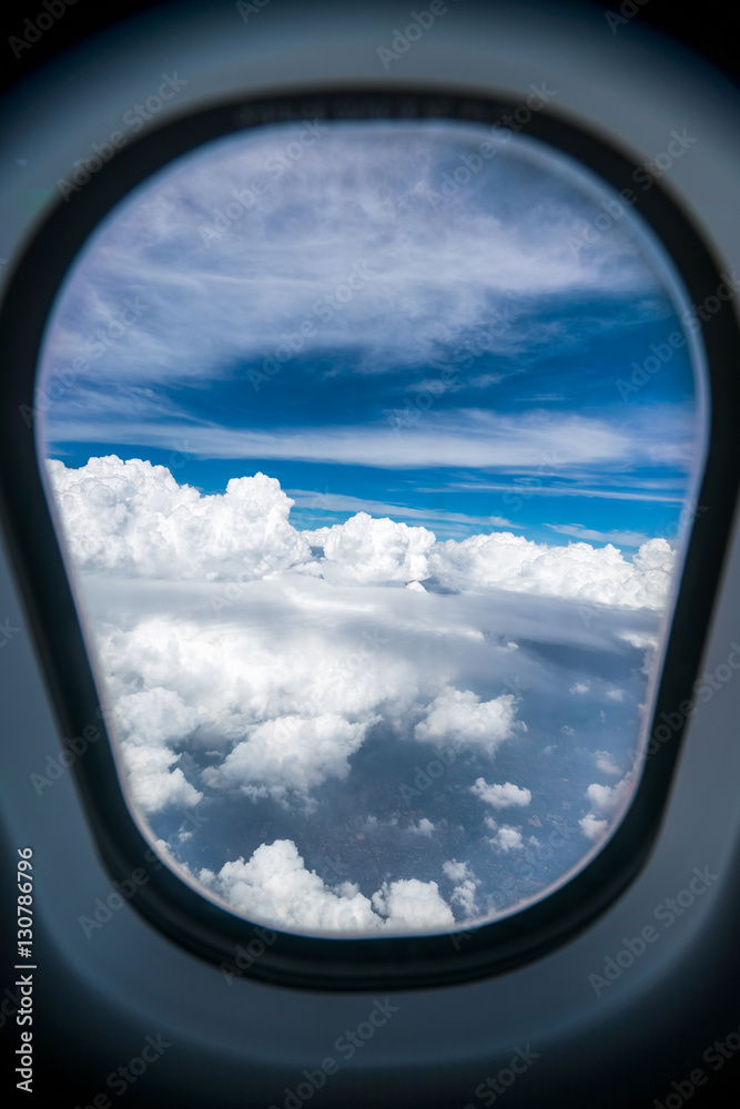 Sky and clouds viewed from airplane