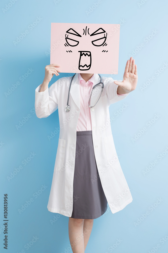 woamn doctor take angry billboard