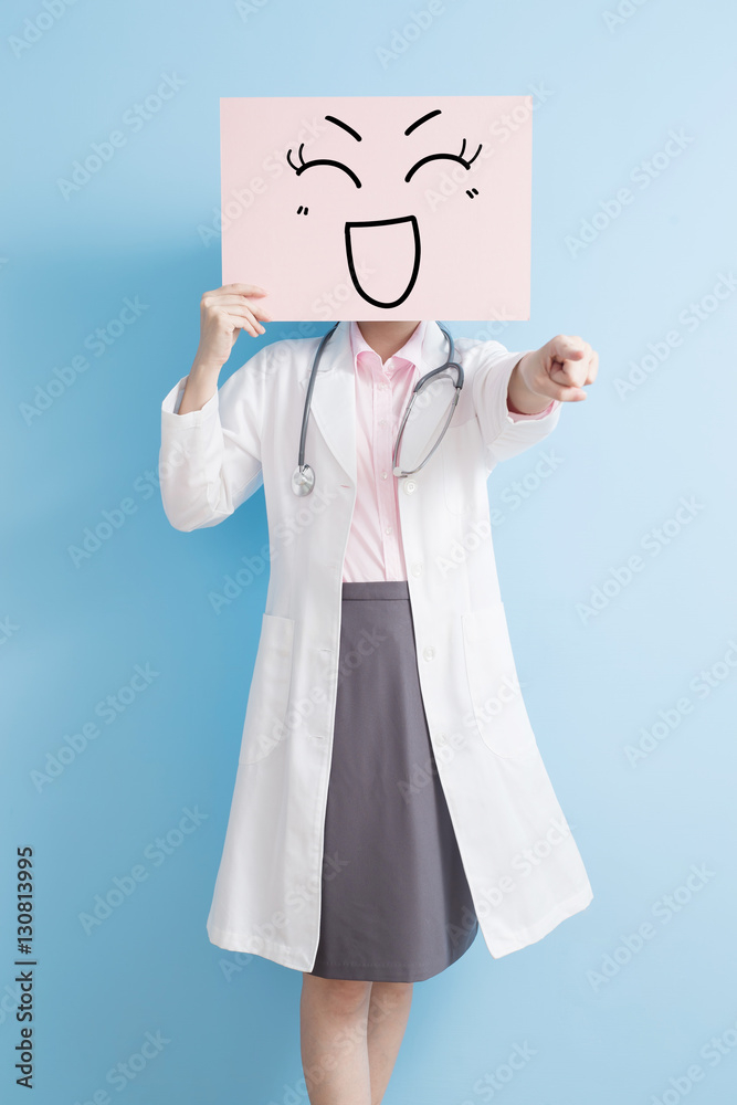 woamn doctor take happy billboard