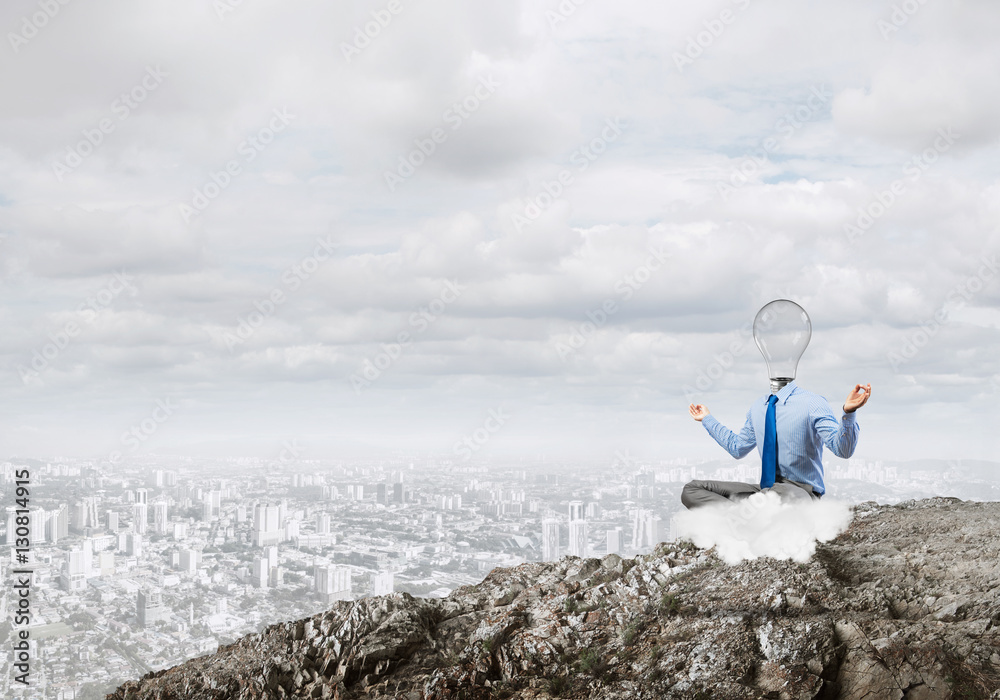 Businessman relaxing and waiting for inspiration