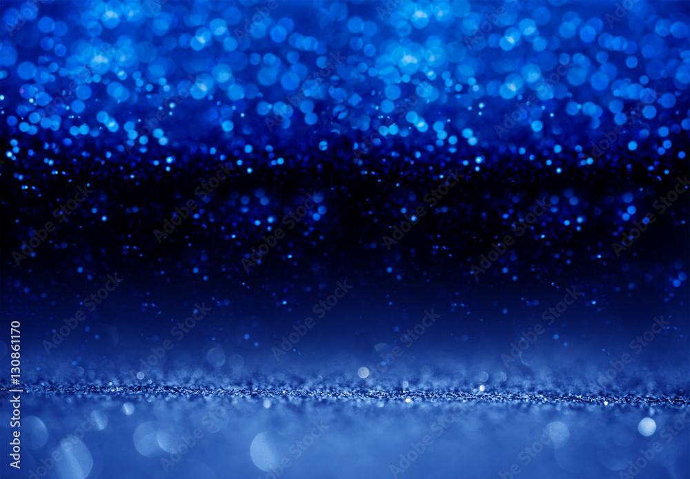  Abstract blur blue  bokeh lighting from glitter texture