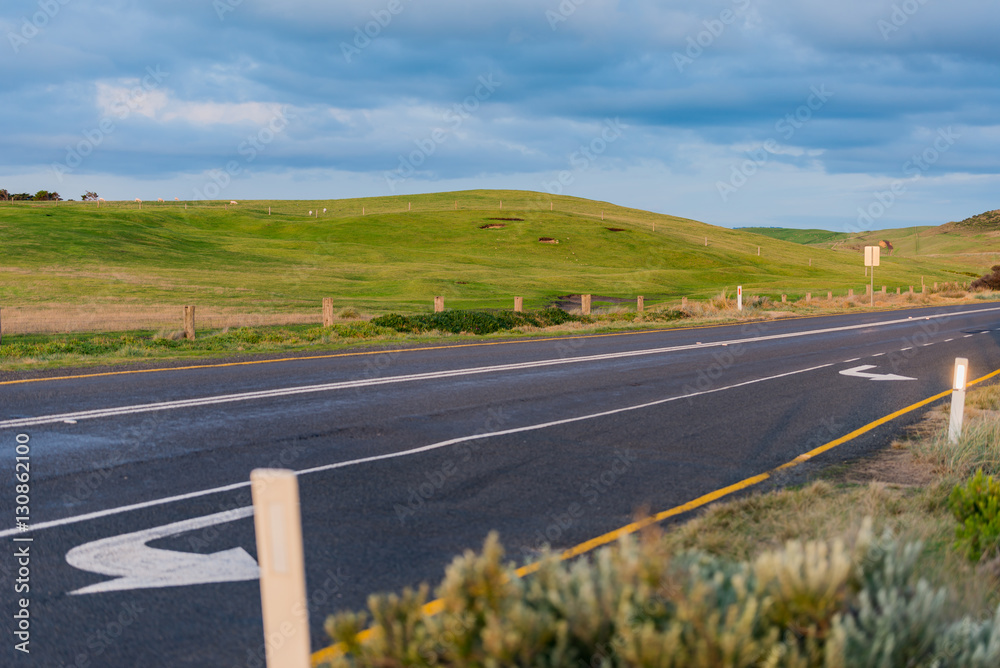 Road way in the great ocean road ,Australia