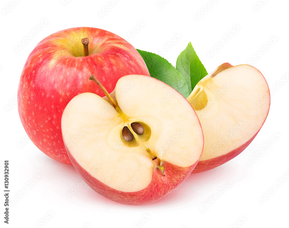 Isolated cut red apples