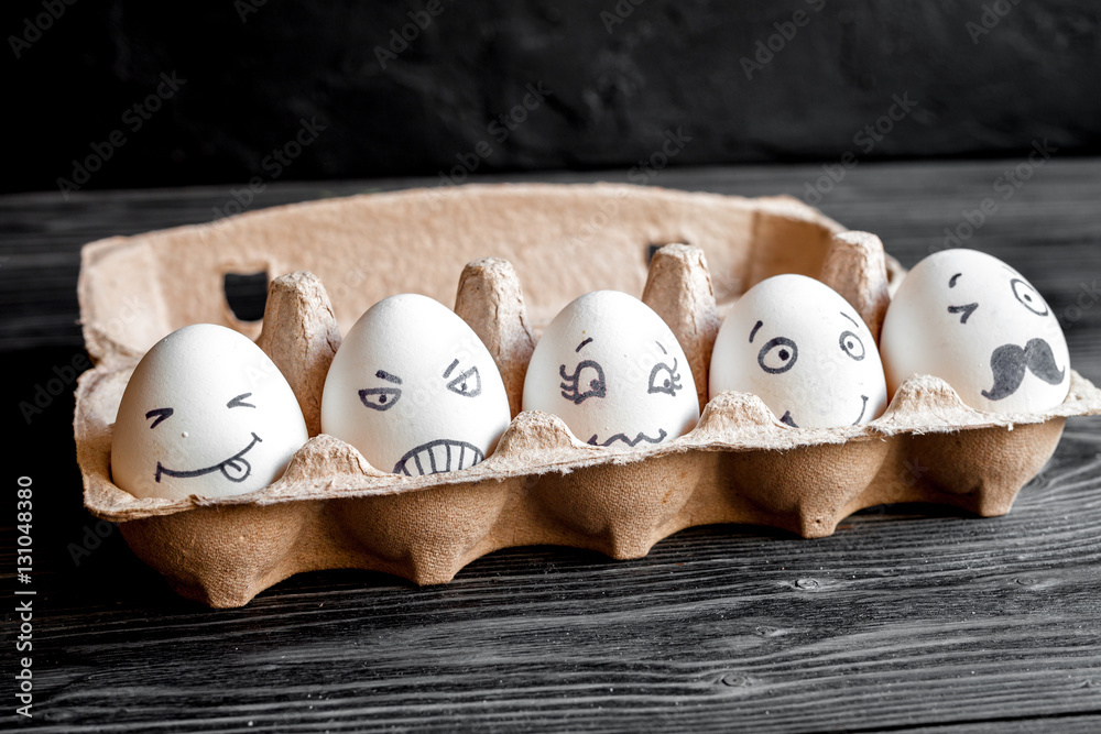 concept social networks communication and emotions - eggs