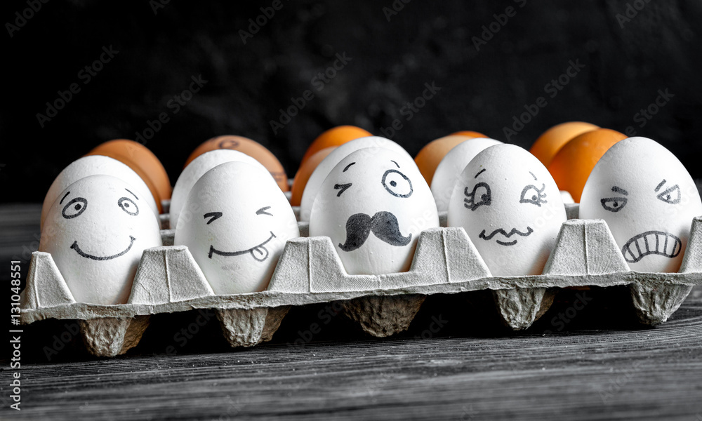 concept social networks communication and emotions - eggs wink