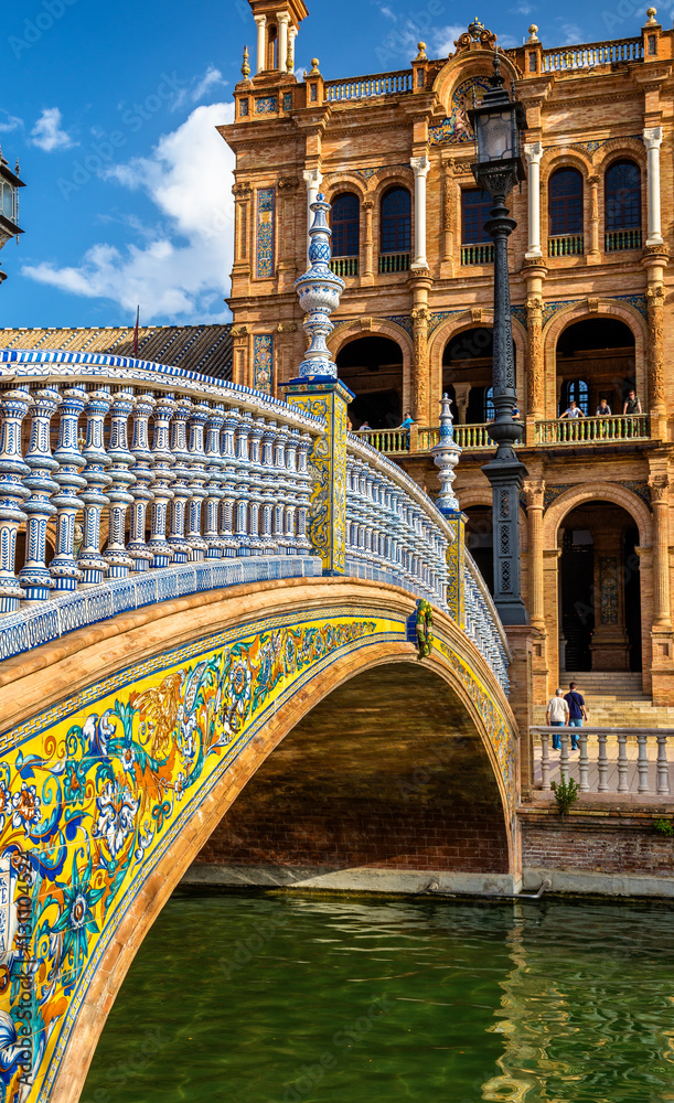 Bridge at the Plaza de Espana in Seville, Spain