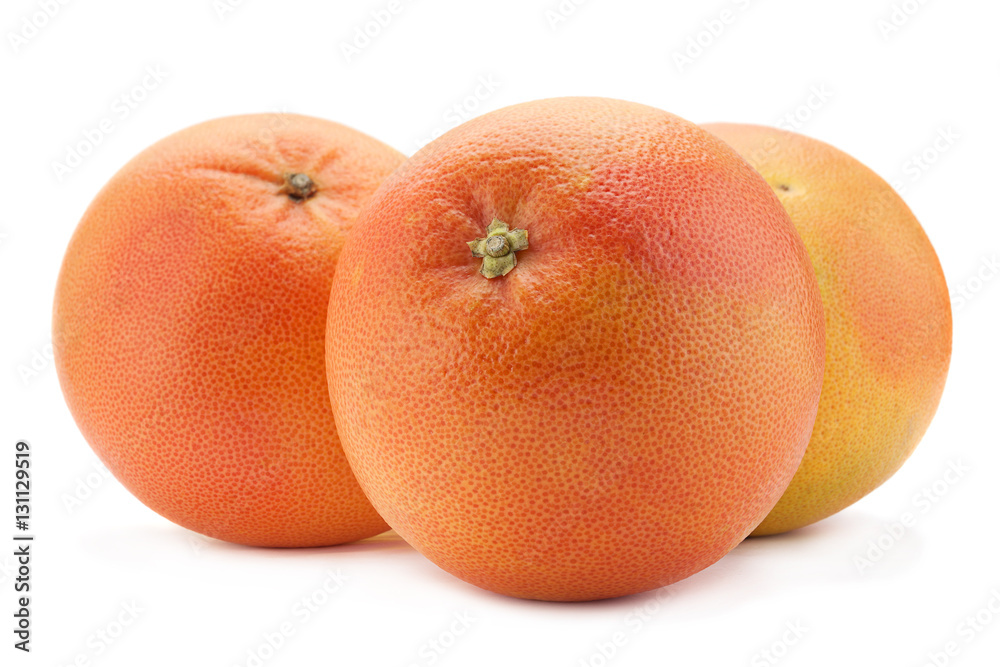 Orange grapefruit on white background