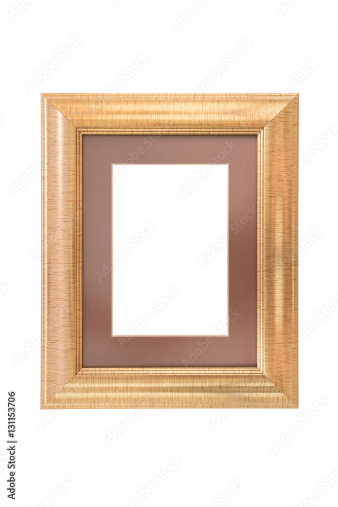 Wood photo frame isolated on white background