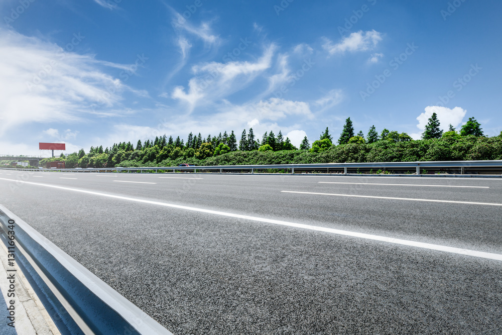 沥青道路和森林