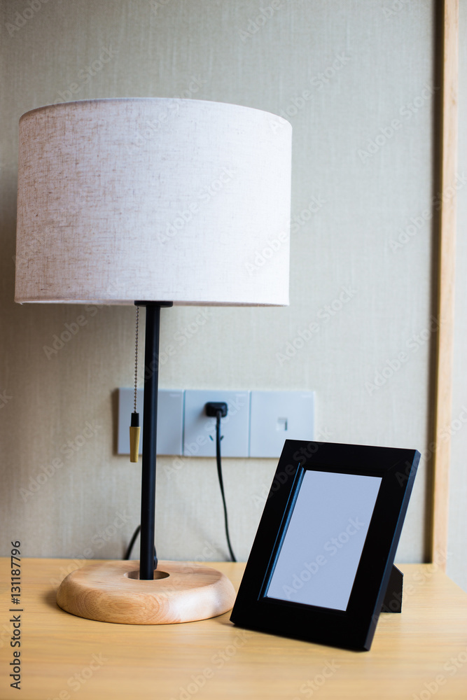 night table with frame in modern bedroom