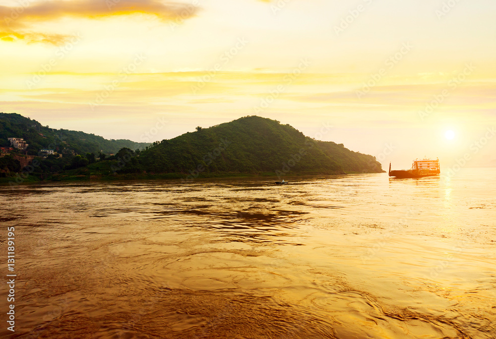 China and the Yangtze River cargo ship