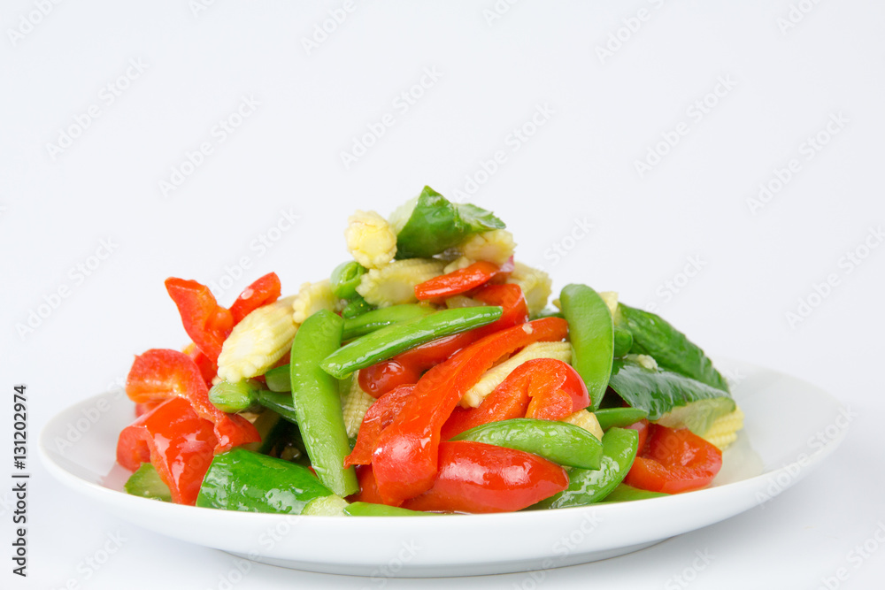 pepper and sugar snap pea 
