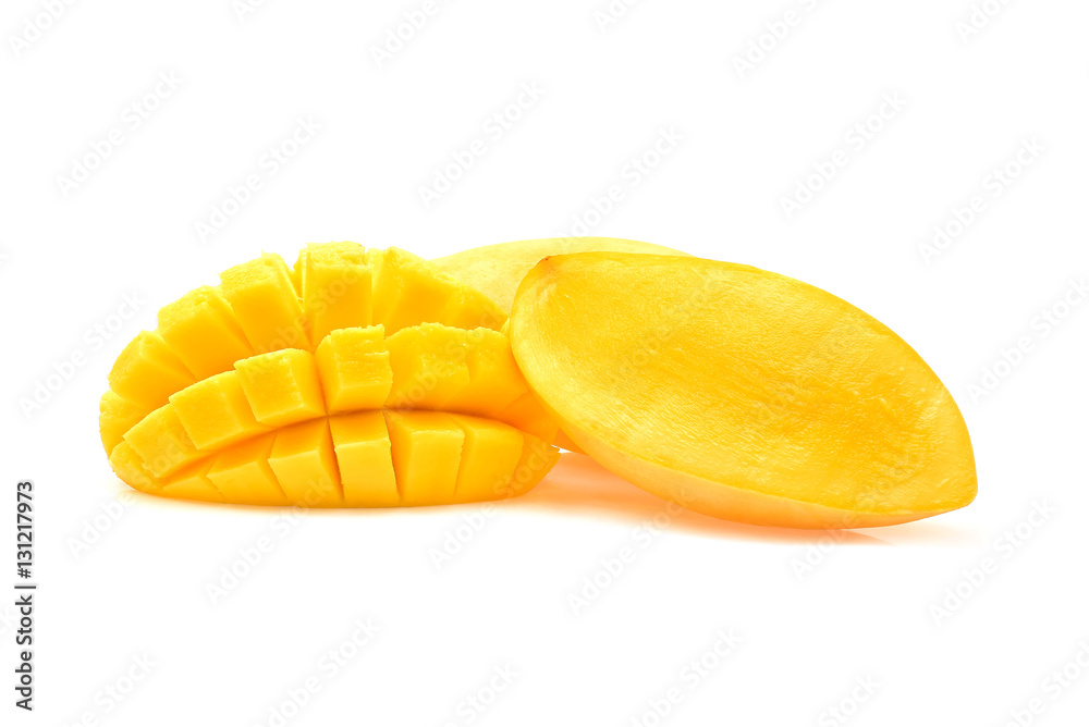 mango slice isolated on white background