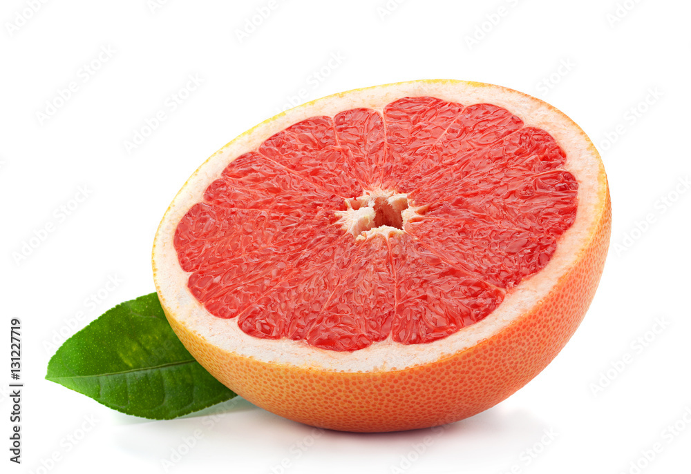 Orange grapefruit on white