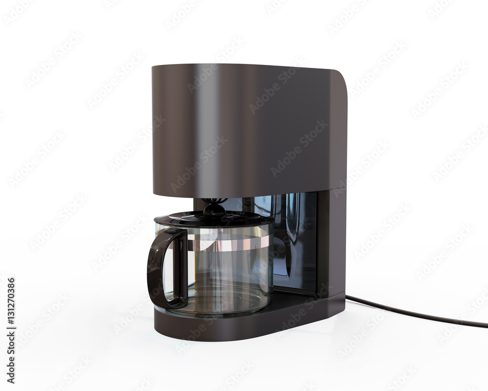 Coffee maker isolated on white background. 3D rendering image with clipping path.