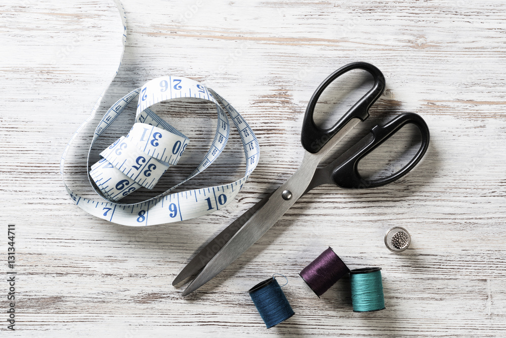 Sewing kit on table