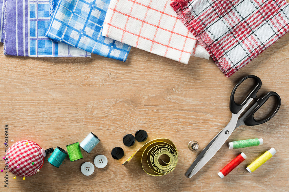 Sewing kit on table