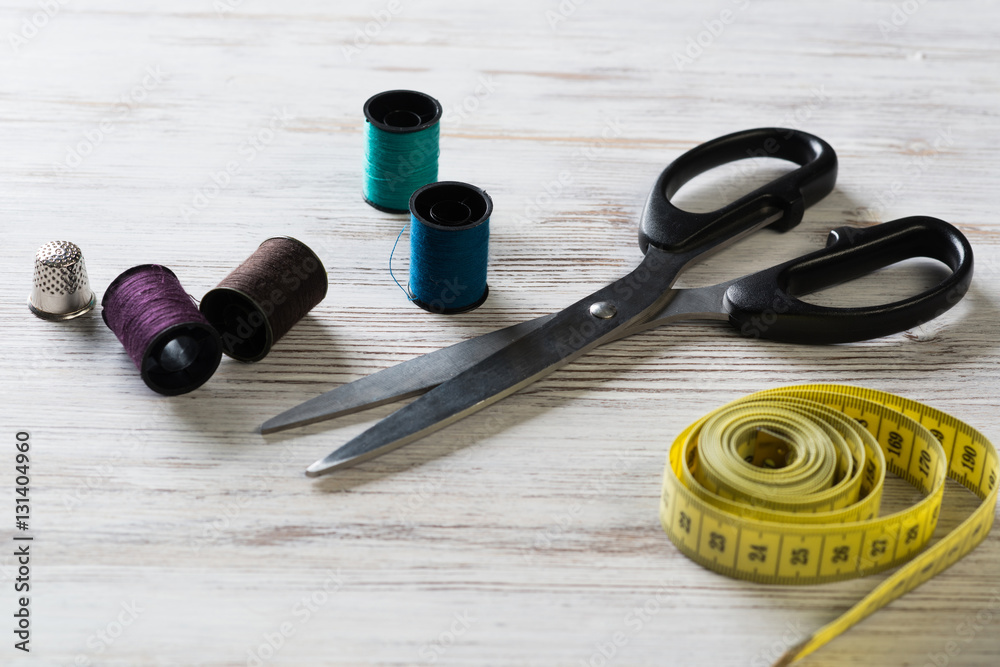 Sewing kit on table