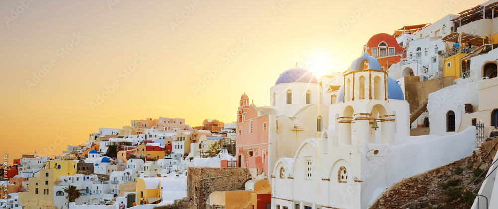 View of Oia at sunset