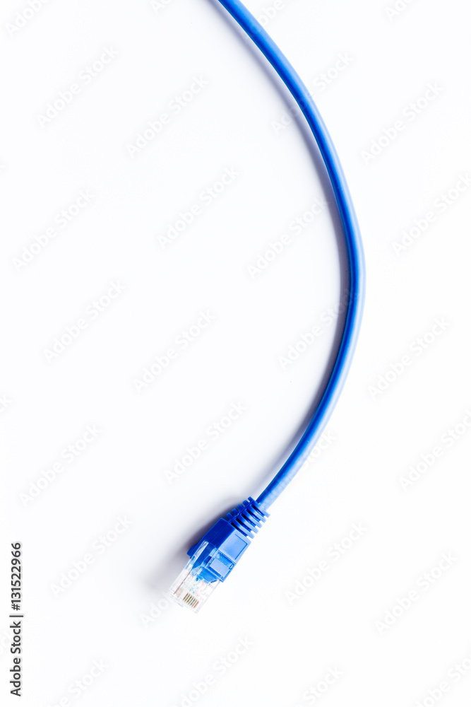 concept network internet cable on white background top view