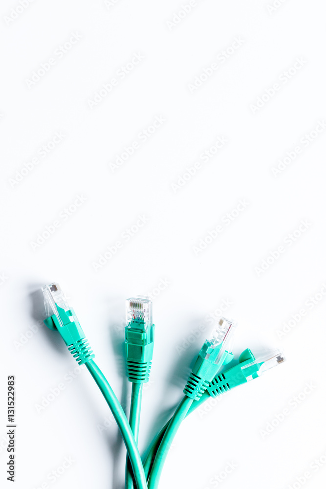 concept network internet cable on white background top view