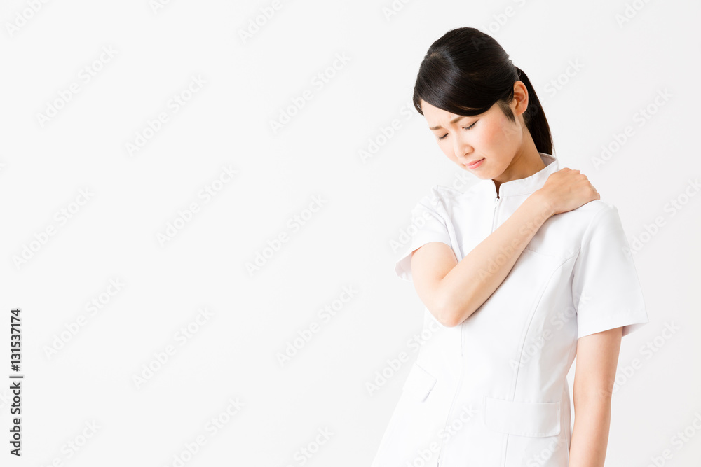 young asian nurse isolated on white background