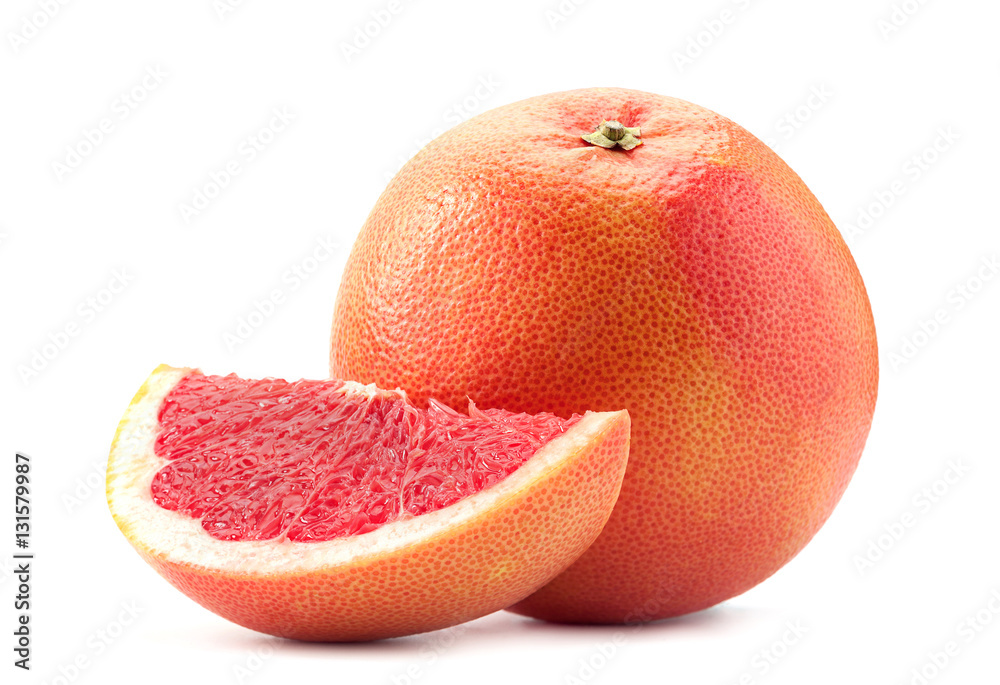 Orange grapefruit on white