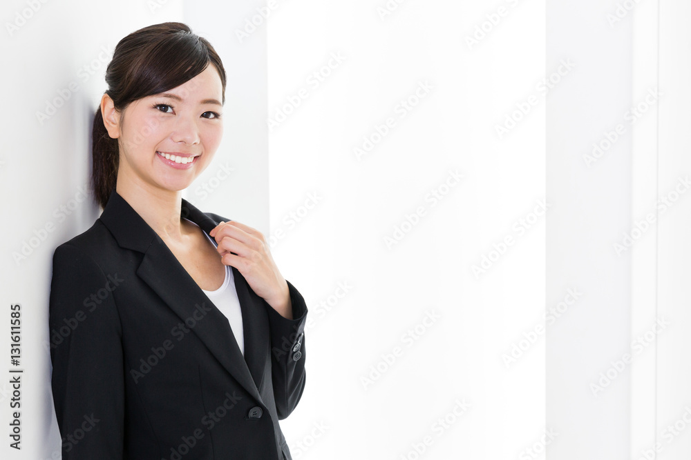 portrait of asian businesswoman relaxing