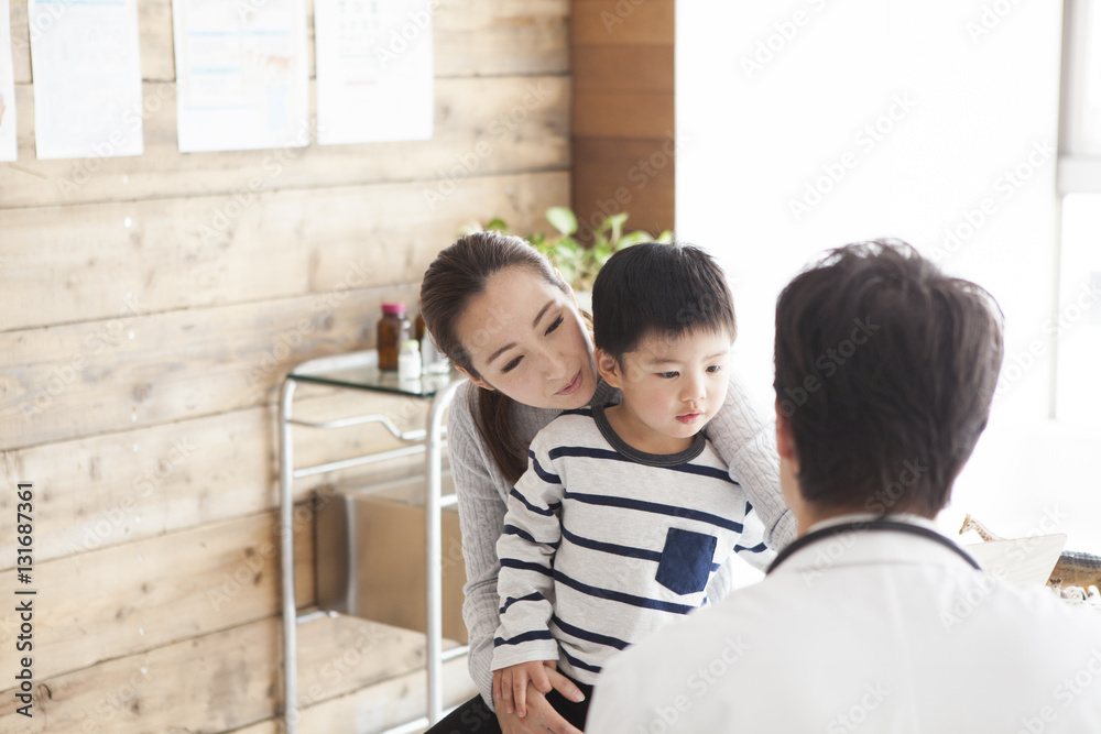 Mother and child are consulted at clinic