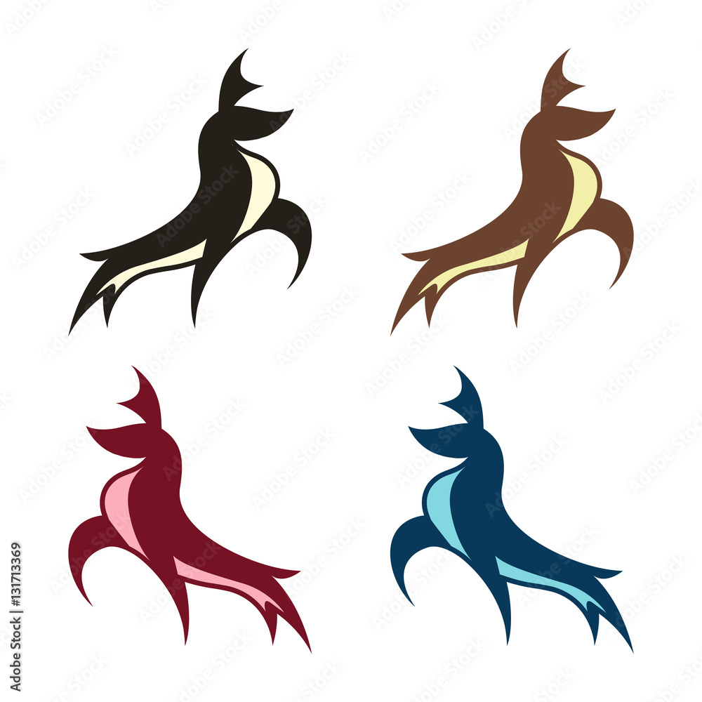 Abstract Deer Buck Stag Vector Logo Illustration