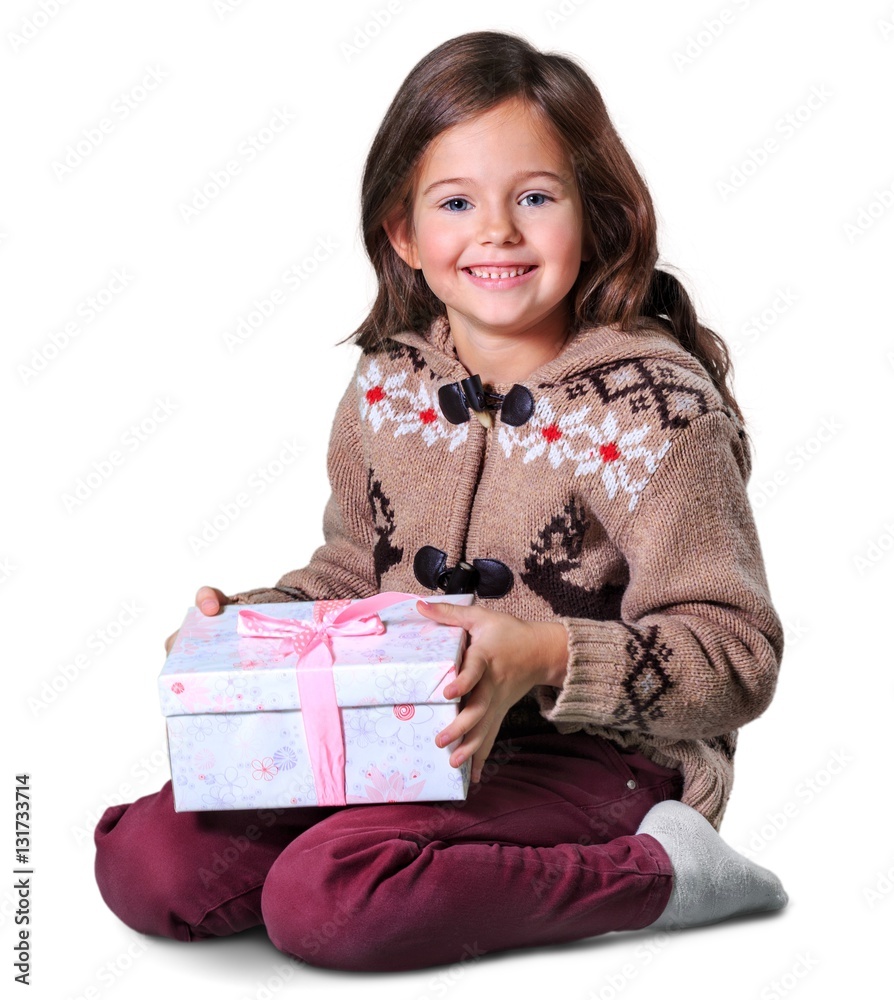 Child and gift.