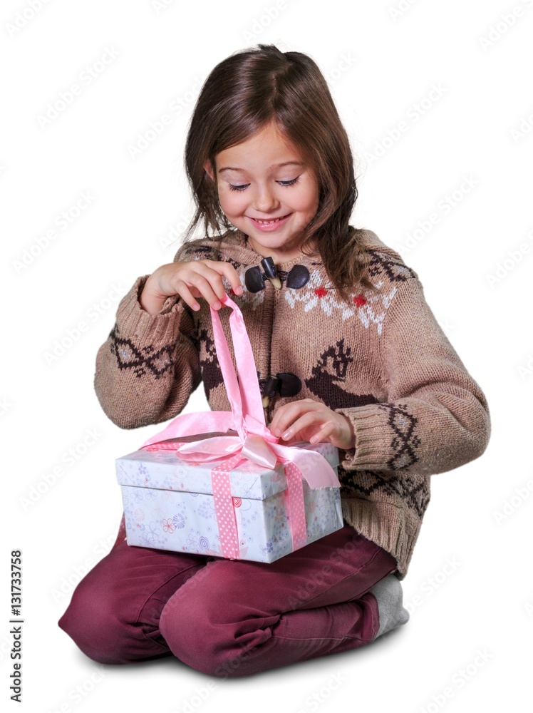 Child and gift.