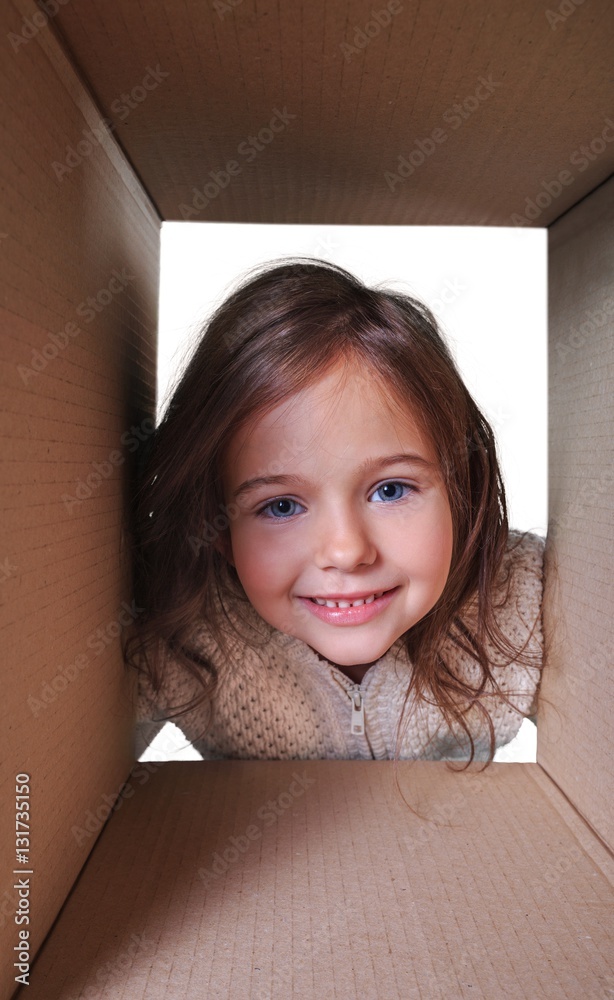 Child view from inside of the box.