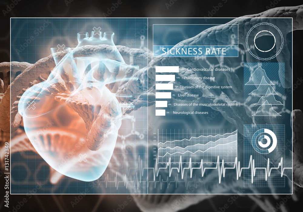 Medicine user interface, 3D rendering