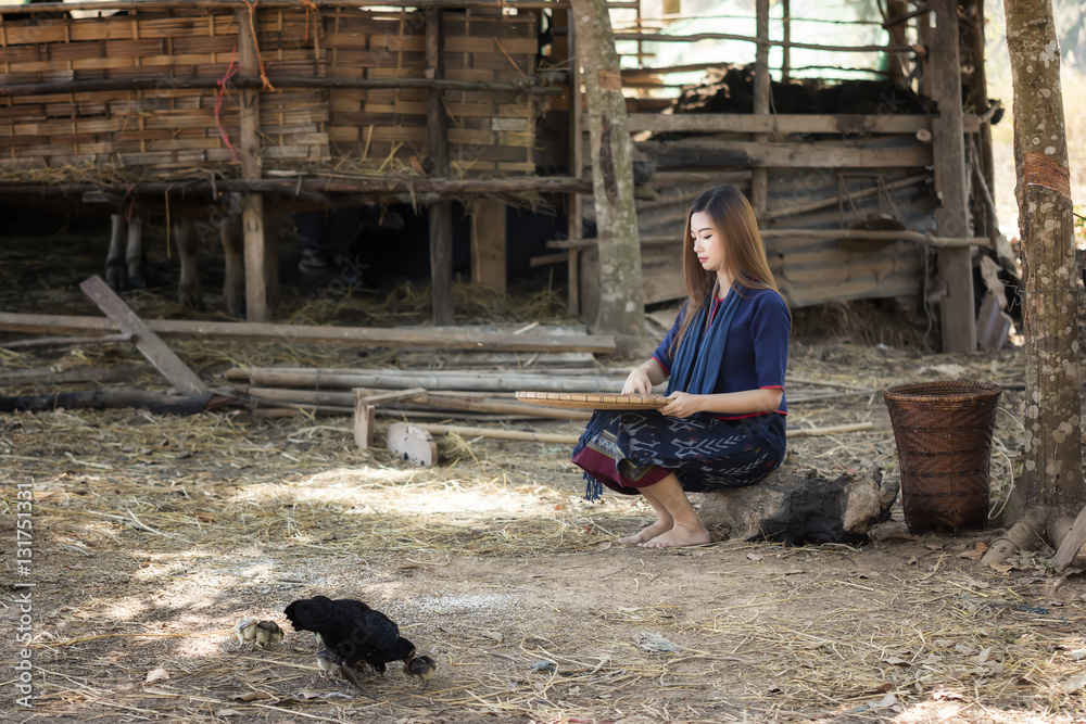 Livelihoods of Asia rural women in farmland.