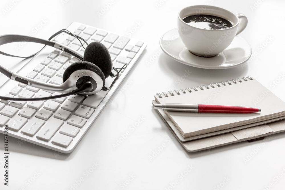 call center manager desktop mock up white background