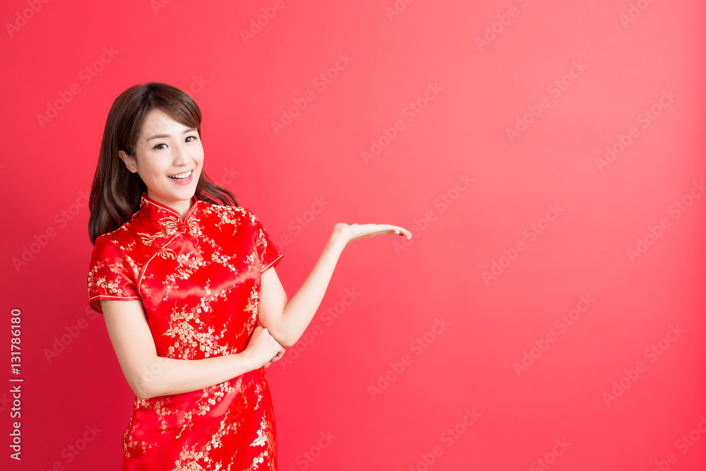 beauty woman wear cheongsam