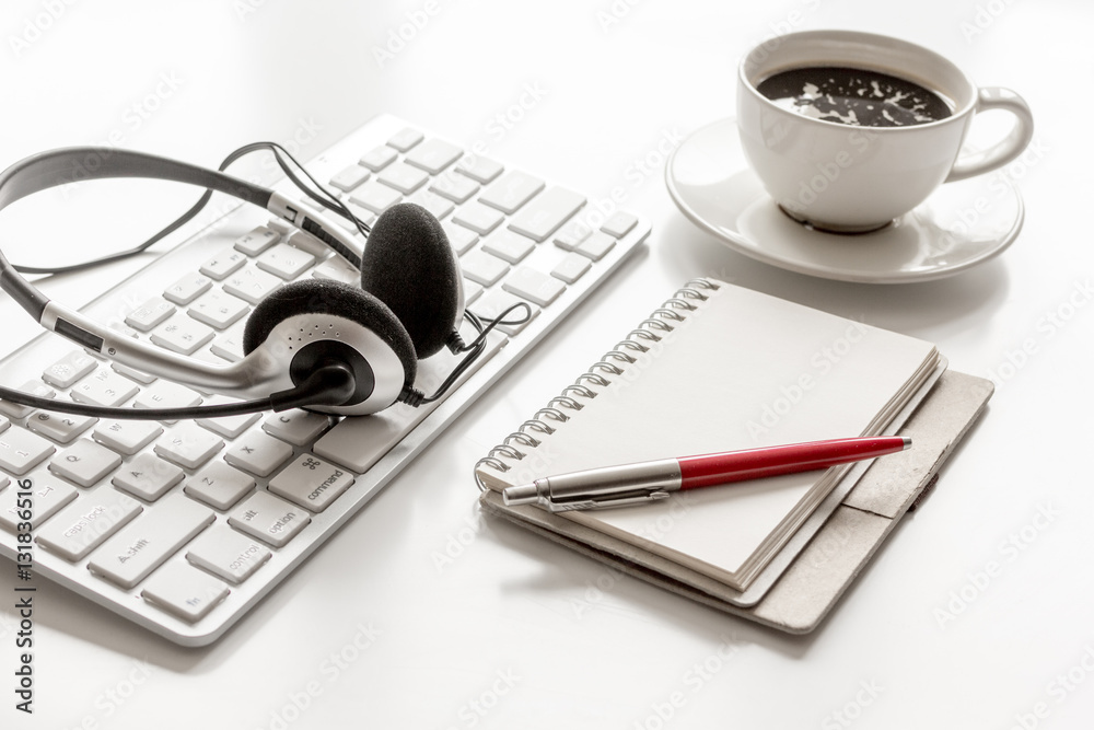 call center manager desktop mock up white background