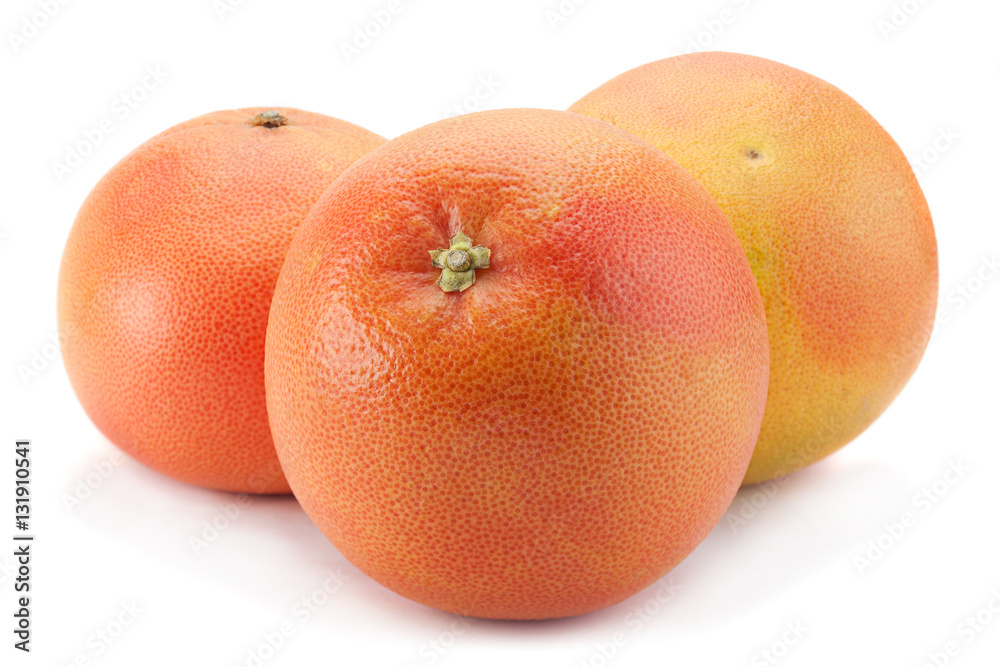 Orange grapefruit on white background